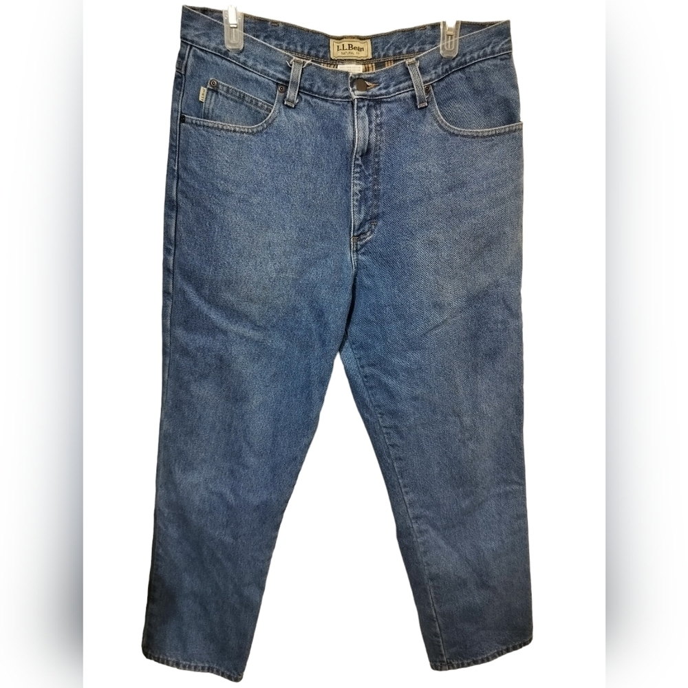 M396) L.L. Bean Men's Flanel Lined Natural Fit Straight Leg Jeans Size 34x29